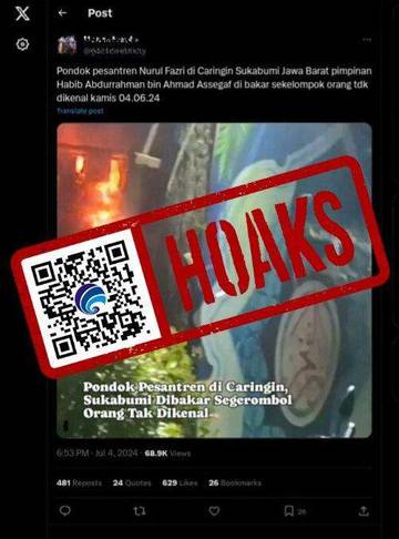 Hoaks Video Pondok Pesantren Nurul Fazri Sukabumi Terbakar