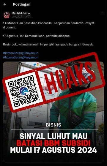 Hoaks Pertalite Akan Dihapus pada 17 Agustus 2024