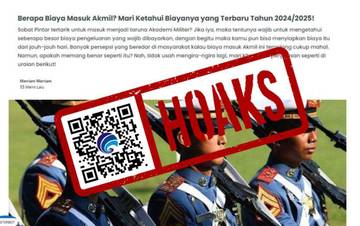 Hoaks Informasi Rincian Biaya Masuk Akmil 2024