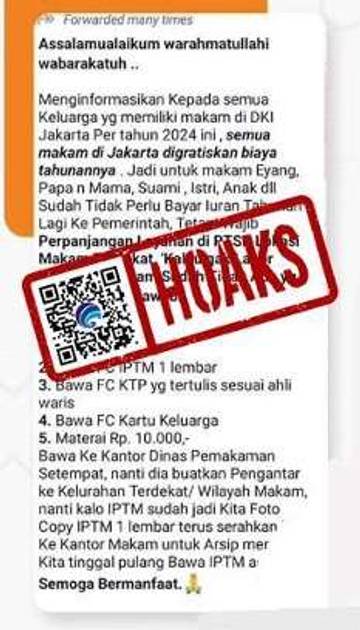 Hoaks Izin Penggunaan Tanah Makam di DKI Jakarta