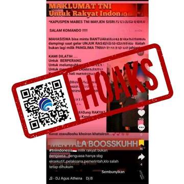 Hoaks Agustus Maklumat TNI untuk Rakyat Indonesia
