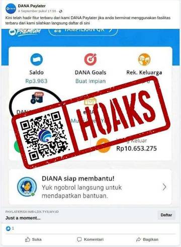 Hoaks Tautan untuk Aktivasi Paylater Dana