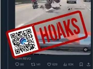 Hoaks Motor Hancur Akibat Ban Truk di Bekasi