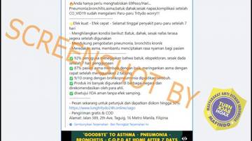 Hoaks Obat Sirup Sembuhkan Paru-paru