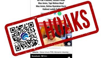 Hoaks Cak Imin Beri Nama Anies sebagai Menteri