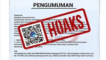 Hoaks Pemberitahuan Perubahan Biaya Transfer Bank Jatim