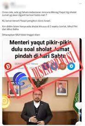 Hoaks Salat Jumat Pindah ke Sabtu