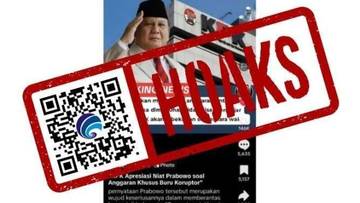 Hoaks Presiden Prabowo akan Bekukan KPK untuk Sementara Waktu