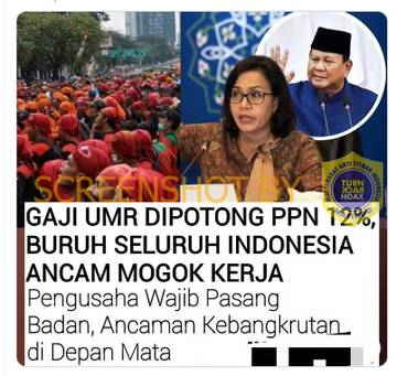 Hoaks Gaji UMR Dipotong PPN 12 Persen