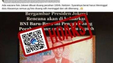 Hoaks BNI Rilis Uang Kertas Bergambar Jokowi