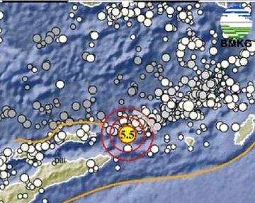 Gempa Bumi Magnitudo 5,5 Guncang Maluku Barat Daya 
