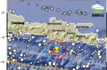 Gempa M 6,4 Guncang Pesisir Selatan Pulau Jawa