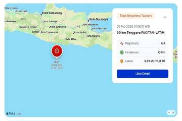 BMKG Sebut Gempa Magnitudo 6,4 Pacitan Jenis Megathrust