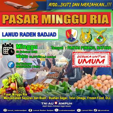Lanud RSA Natuna Gelar Pasar Minggu Ria Besok