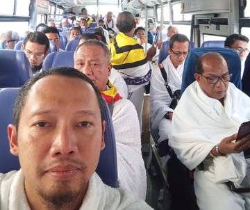 Jamaah Natuna Bertalbiah Bersama Sebelum Tinggalkan Hotel