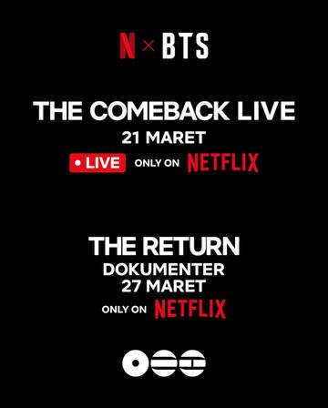 Konser comeback BTS akan disiarkan langsung di Netflix