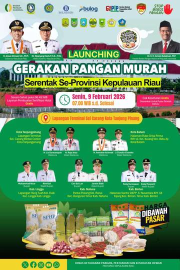 Kepri Gelar Gerakan Pangan Murah Serentak Februari 2026
