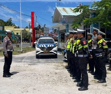 Satlantas Polres Natuna Gelar Apel Pengamanan Kedubes AS