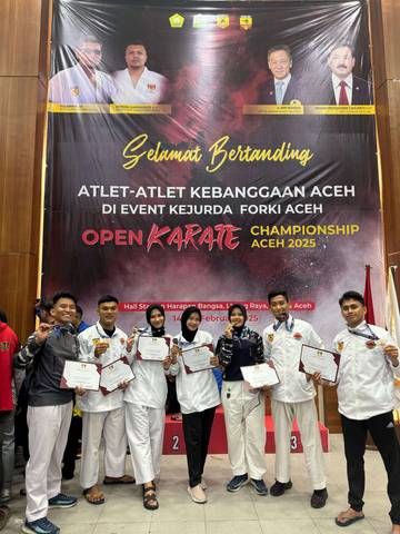 Personel Polres Sabang Rebut Tujuh Medali Kejuaraan Karate
