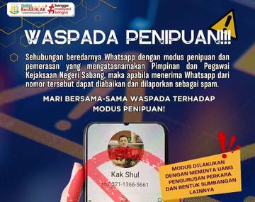 Waspada Modus Penipuan Online Gunakan Foto Kajari Sabang