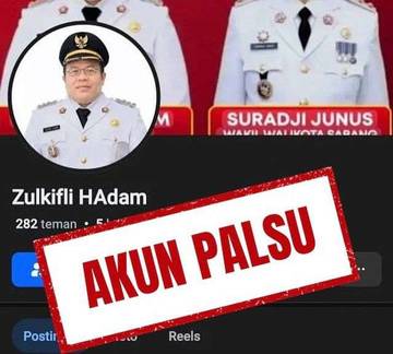 Waspada! Akun Palsu Catut Nama Wali Kota Sabang 