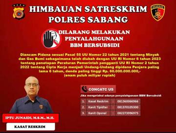 Polres Sabang Tindak Tegas Penyalahgunaan BBM Bersubsidi 