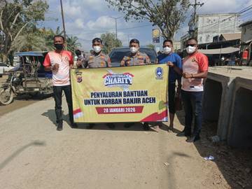 Polres Sabang Salurkan Donasi Turnamen Charity Korban Banjir