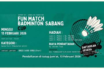 Fun Match Badminton Sabang Cup I Segera Digelar 