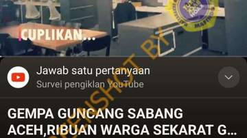 [SALAH] Kota Sabang Aceh Diguncang Gempa, Ribuan Warga Sekarat