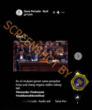 [SALAH] Sri Mulyani Menjelaskan Hutang Negara di Sidang MK