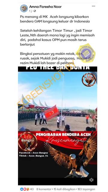[SALAH] Prabowo menang di MK Aceh langsung kibarkan bendera GAM langsung keluar dr Indonesia