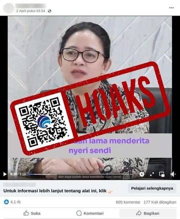 [HOAKS] Puan Maharani Promosikan Obat Nyeri Sendi