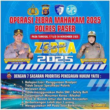 Operasi Zebra Mahakam Satlantas Polres Paser Mulai Berjalan