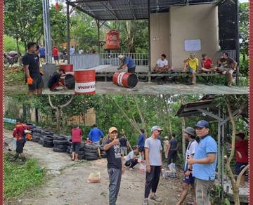 Warga RT 53 Lempake Bahu Membahu Tangani Longsor