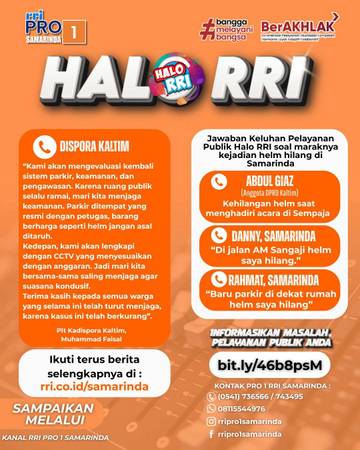 Aduan Kehilangan Helm Warnai Dialog Halo RRI Samarinda