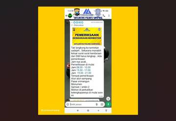 [Hoax] Satlantas Polres Sampang Melakukan Pemeriksaan Kendaraan Bermotor
