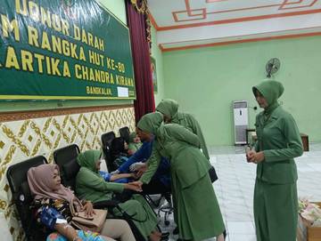 Bakti Sosial Donor Darah Warnai HUT Ke-80 Persit