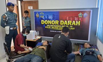 Danlanal Saumlaki Gelar Donor Darah, Sambut HUT Pomal