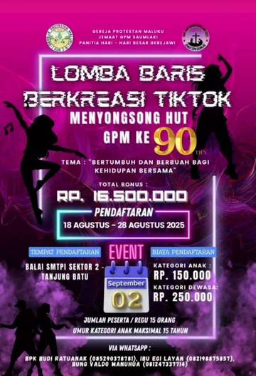 PHBG Jemaat Saumlaki gelar Lomba Baris Baris Tiktok