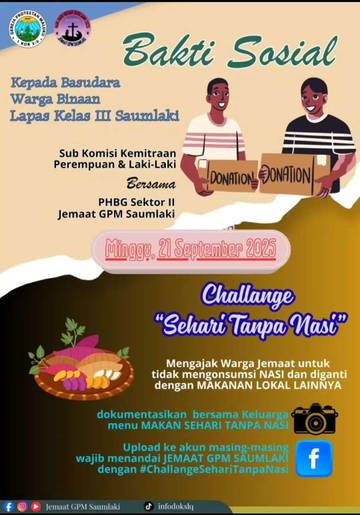 Jemaat GPM Saumlaki Laksanakan Challenge Sehari Tanpa Nasi 