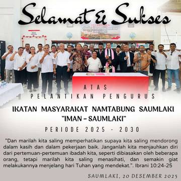 Pengurus Ikatan Masyarakat Namtabung  (IMAN) Saumlaki Dilantik