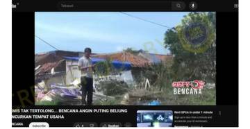 Hoaks, Sebuah Tempat Usaha di Ciamis Rusak Parah Akibat Angin Puting Beliung.