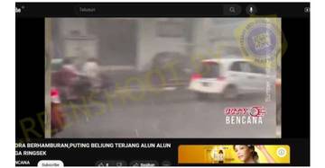 Hoaks, Alun-Alun Blora Ringsek Diterjang Angin Puting Beliung.