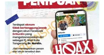 Hoaks, Akun Facebook Pj Wali Kota Tangerang DrNurdin.
