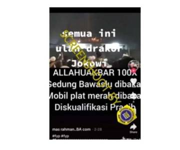 Hoaks “Massa membakar Gedung Bawaslu tolak hasil Pemilu 2024”.