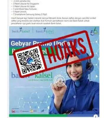 Hoaks, Pendaftaran Pesta Poin Berhadiah dari Bank Kalimantan Selatan. 