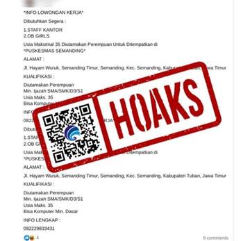 Hoaks, Lowongan Kerja Puskesmas Semanding, Kabupaten Tuban.