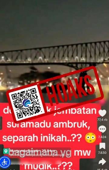Hoaks, Detik-detik Jembatan Suramadu Ambruk.