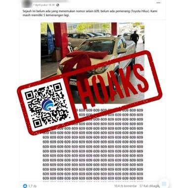 Hoaks, PT Toyota Astra Motor Membagikan Toyota Hilux Melalui Akun Facebook.