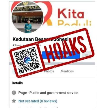 Hoaks, Akun Facebook Mengatasnamakan KBRI. Singapura.